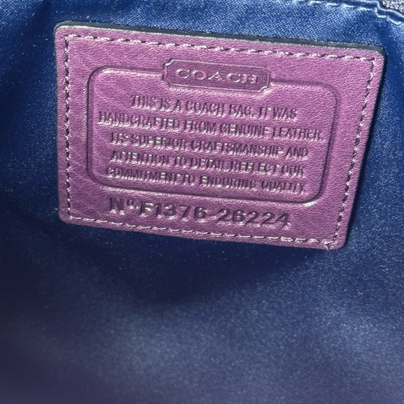 Coach Madison Phoebe Plum Pebbled Leather Shoulder Bag 26224 With COA - Picture 8 of 11